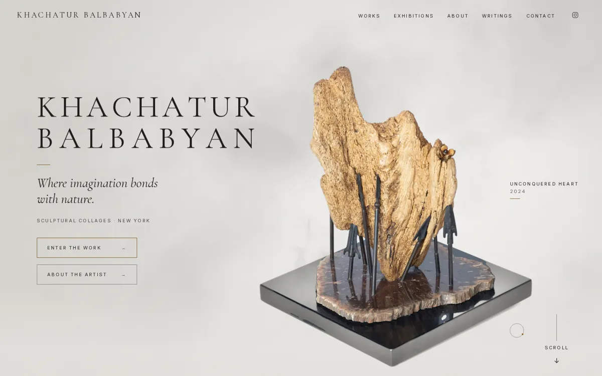 Khachatur Balbabyan sculptor website home page, designed and built by Pixel AI