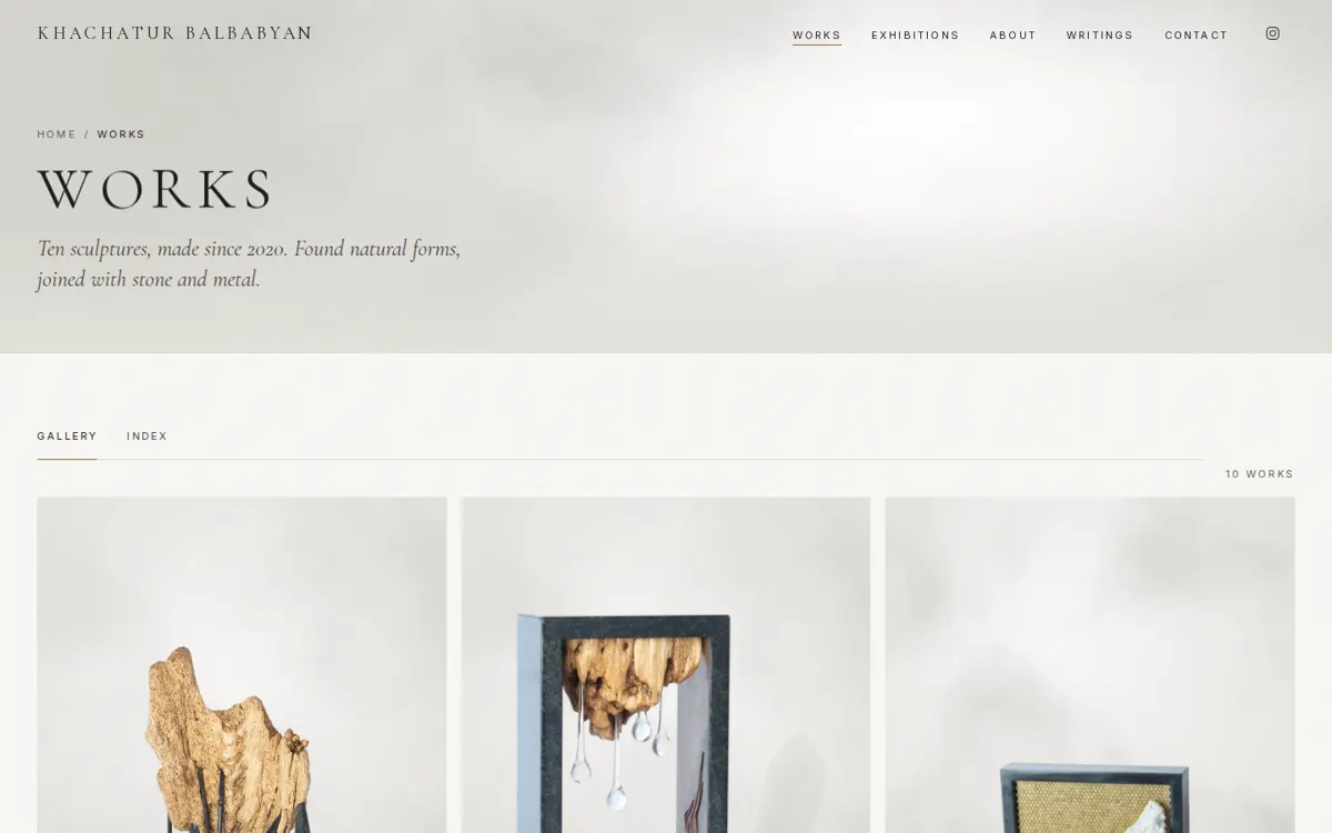Works page of the Khachatur Balbabyan website