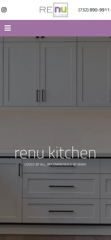 Renu Kitchen website on a phone